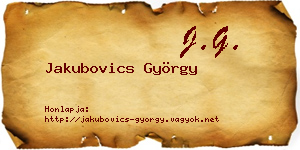 Jakubovics György névjegykártya