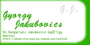 gyorgy jakubovics business card